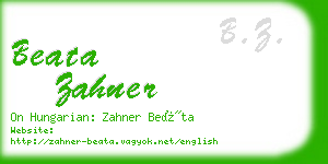 beata zahner business card